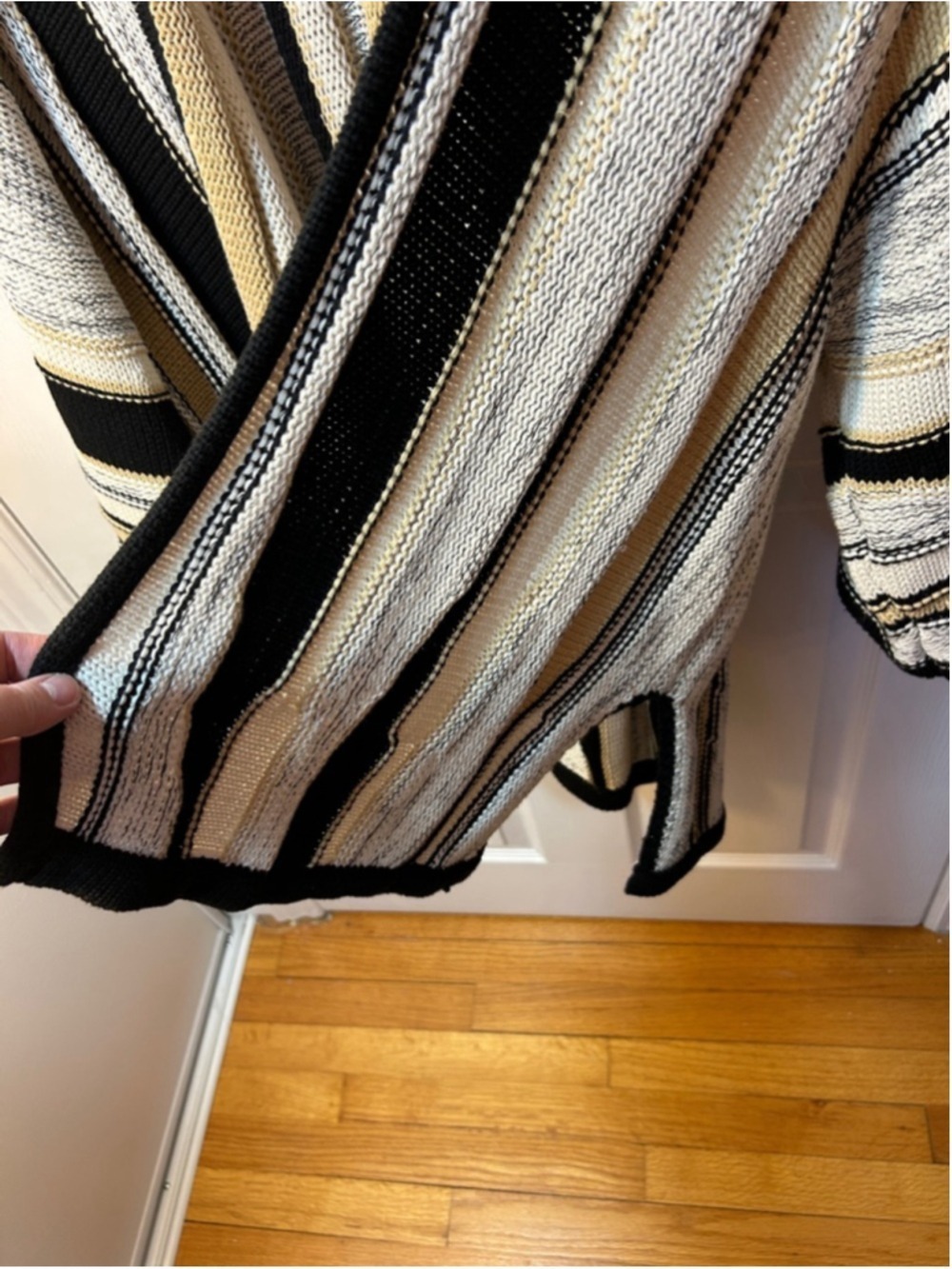 Wynne collection Marla Wynne Open-Front Striped Women's Cardigan Sweater Large - Picture 6 of 7